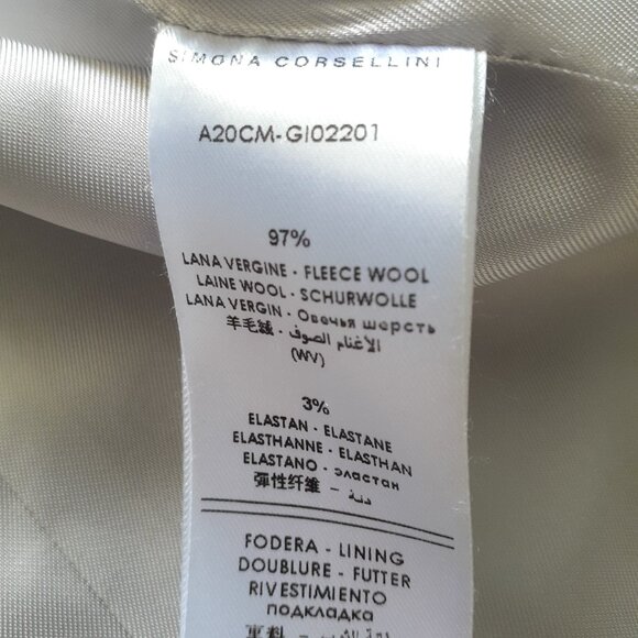 Simona Corsellini Wool Two-Button Blazer Gray Size 40/Size 4 - Picture 10 of 14